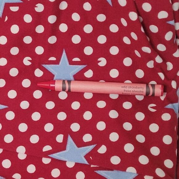 LuLaRoe LLR TC Leggings Americana Pattern Patriotic Stars and Polka Dots - Picture 6 of 9
